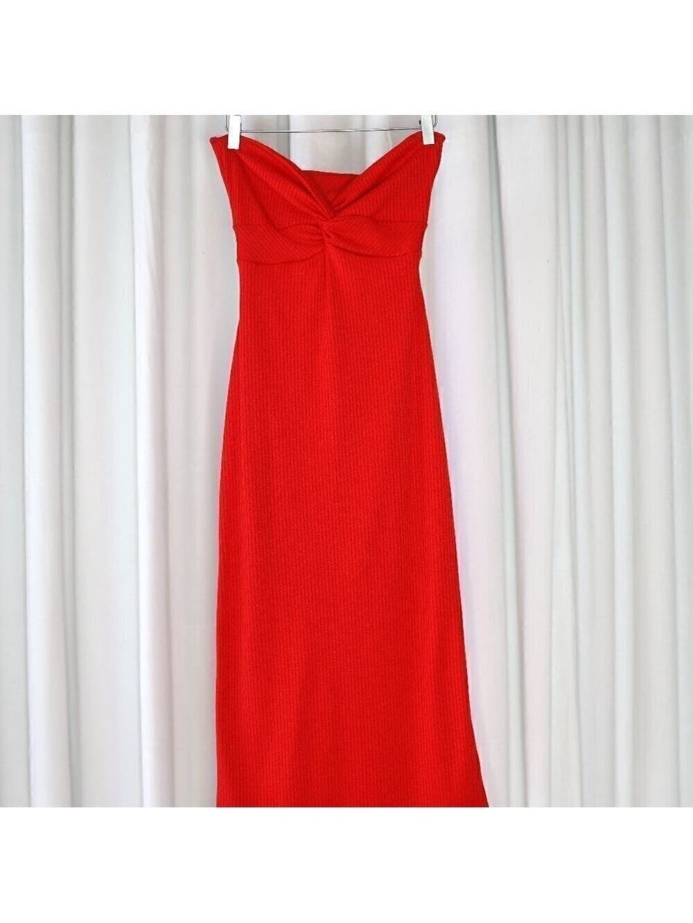 AMAZING LACE Do A Double Take Red Strapless Midi - Picture 6 of 7